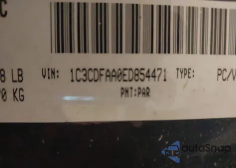 2014 Dodge Dart Se из США, поврежденный, VIN 1C3CDFAA0ED854471